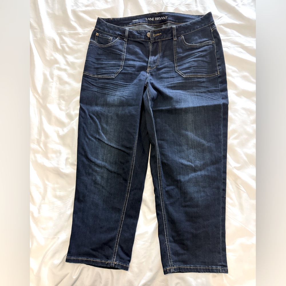 Lane Bryant Women's dark wash capris